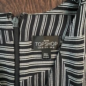 Topshop black and white 3/4 sleeve length surplus wrap top romper